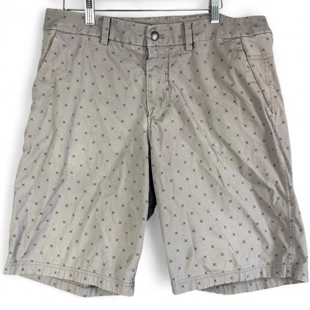 Lululemon Mens Commission X All Over Gray Chino Shorts 36